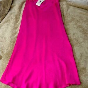 BUCKETLIST Bright Pink Midi Skirt